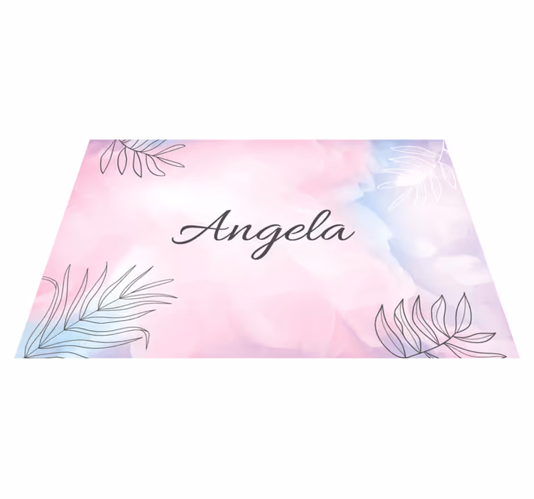 Individuais de mesa com nome prato floral elegante - TenStickers
