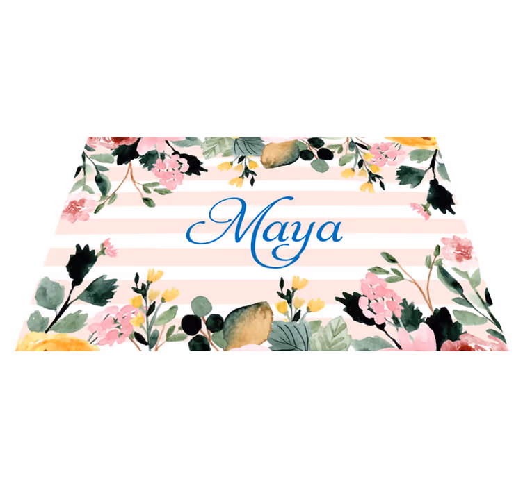 Individuais de mesa com nome floral personalizado - TenStickers