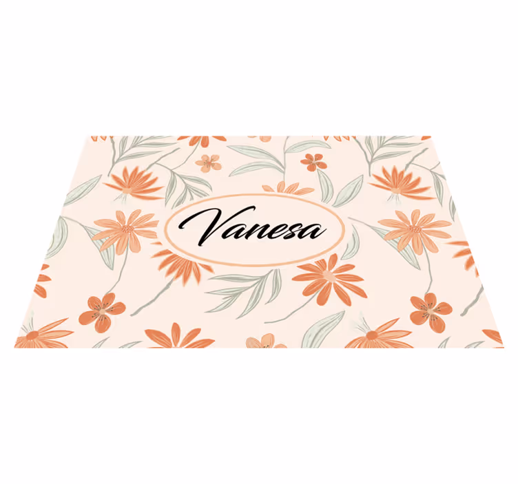 Individuais de mesa com nome arranjo botânico personalizado - TenStickers