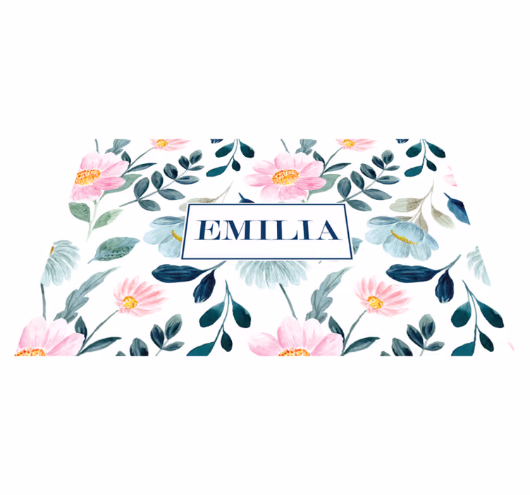 Individuais de mesa com nome floral personalizados - TenStickers