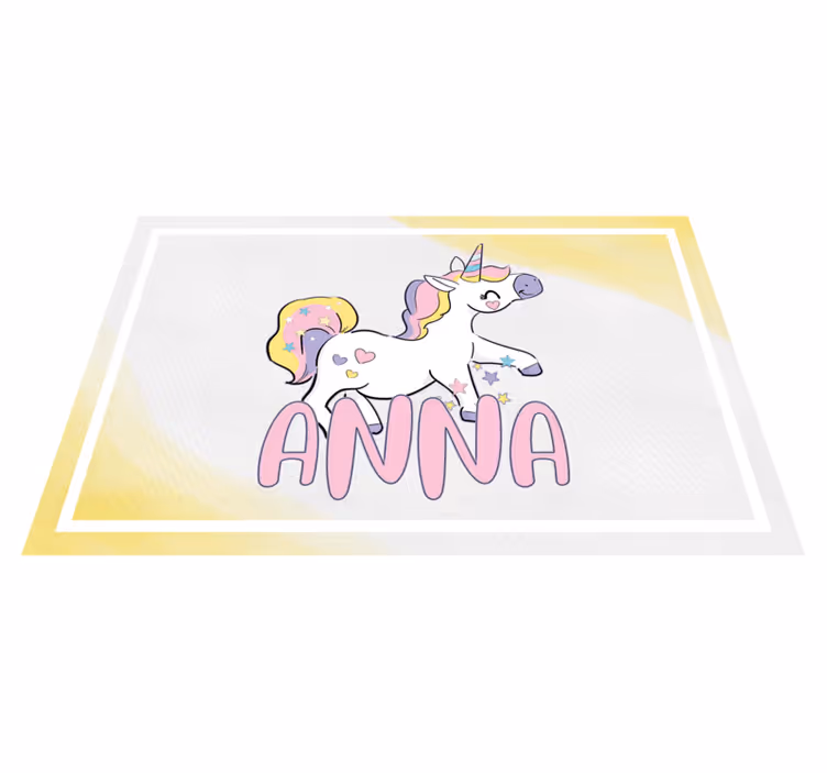 Individuais de mesa infantis unicórnio com corações - TenStickers