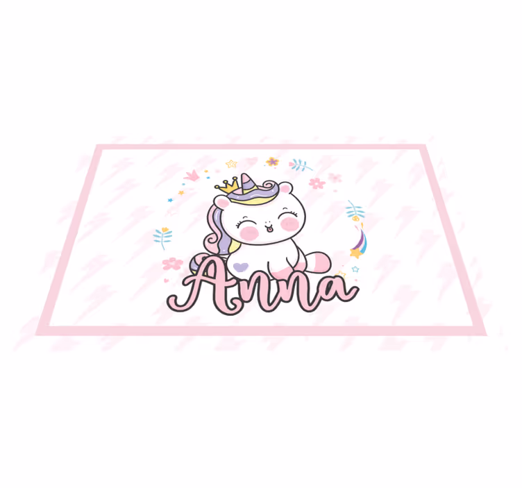 Individuais de mesa infantis ilustração de unicórnio fofa - TenStickers