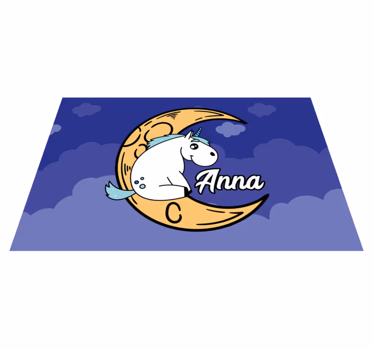 Individuais de mesa infantis noite da lua unicornio - TenStickers