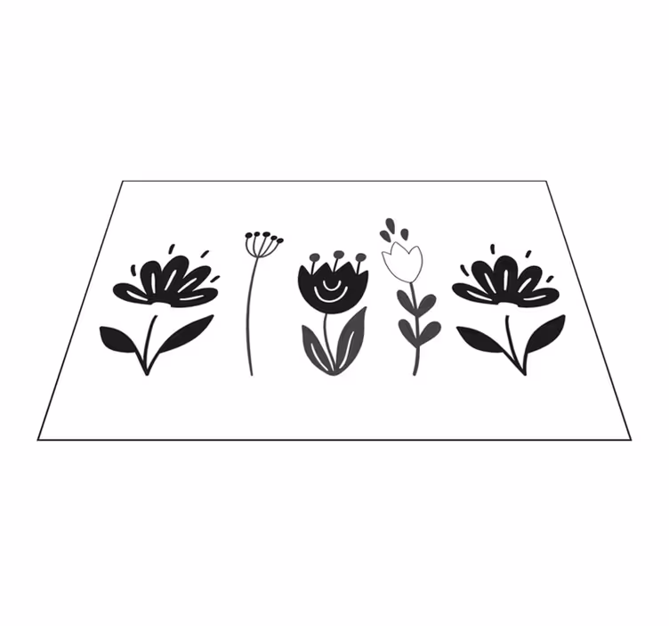Individuais de mesa originais arte floral em linhas - TenStickers