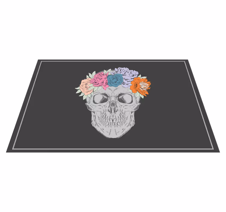 Individuais de mesa originais coroa floral de caveira - TenStickers