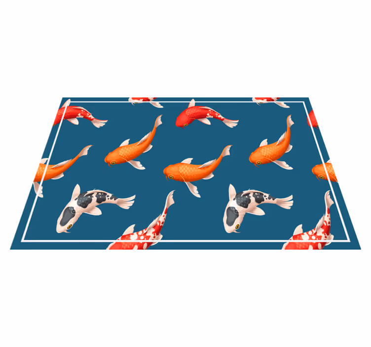 Individuais de mesa originais com padrão de carpas coloridas - TenStickers