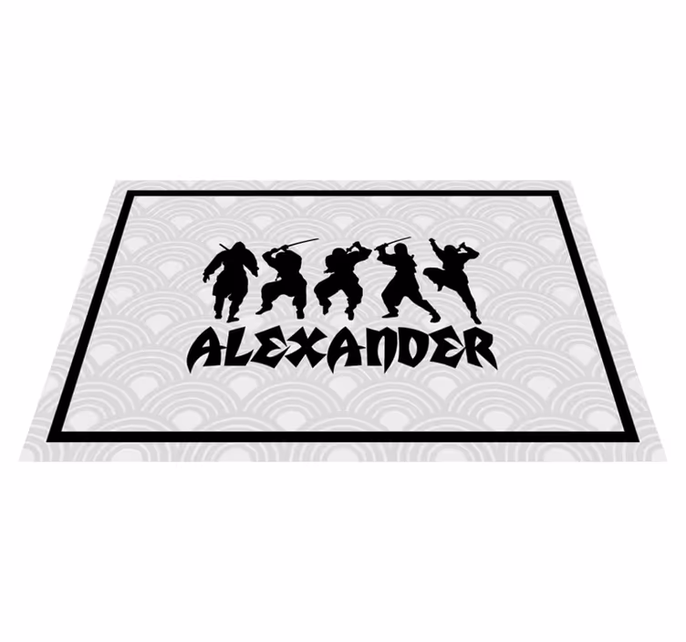 Individuais de mesa com nome silhuetas de ninja warrior - TenStickers