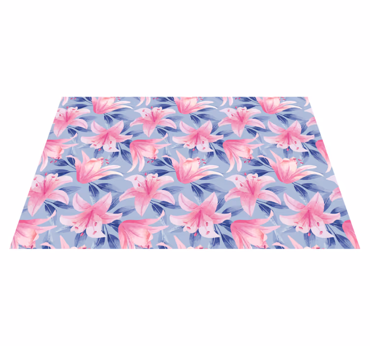 Individuais de mesa originais com padrão de lírio rosa - TenStickers