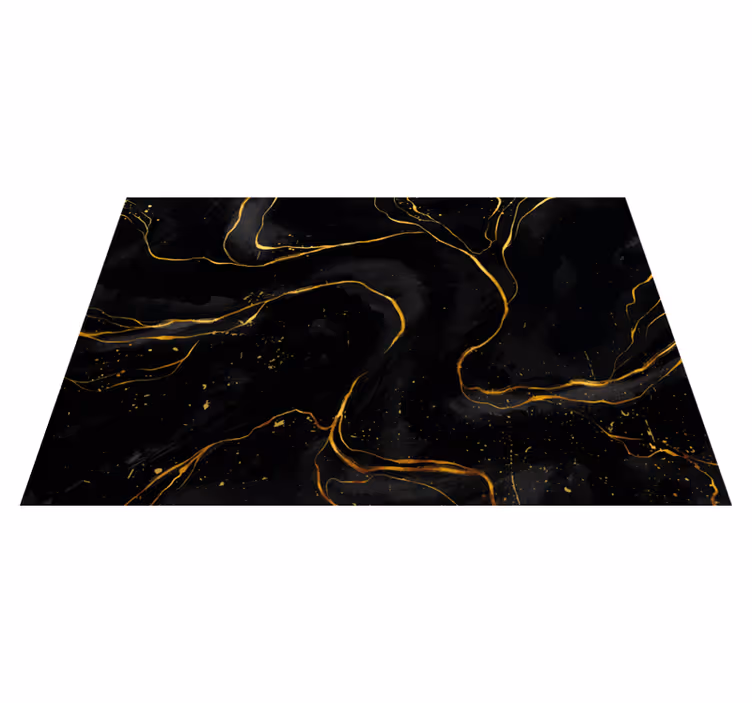 Individuais de mesa modernos Mármore preto e dourado - TenStickers