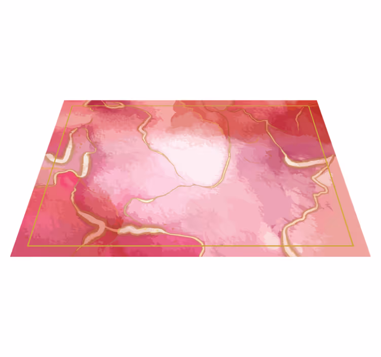 Individuais de mesa originais Efeito de mármore rosa e dourado - TenStickers