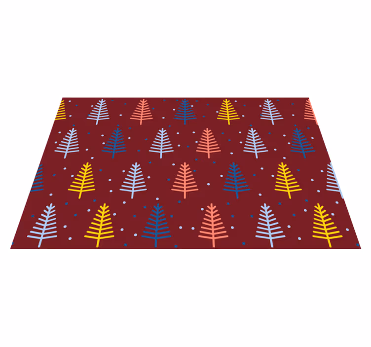 Individuais de mesa de natal com padrão de árvore colorida - TenStickers