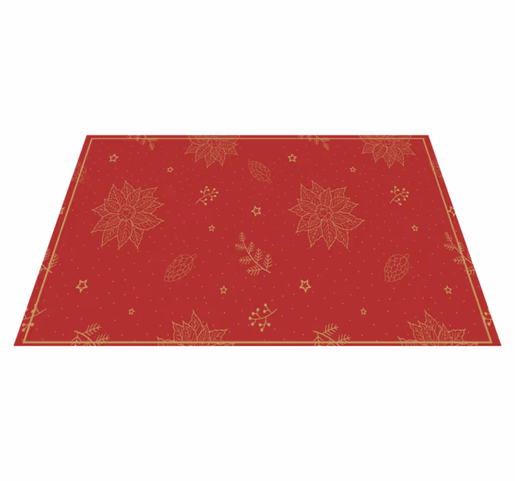 Individuais de mesa de Natal Padrão com flores vintage - TenStickers