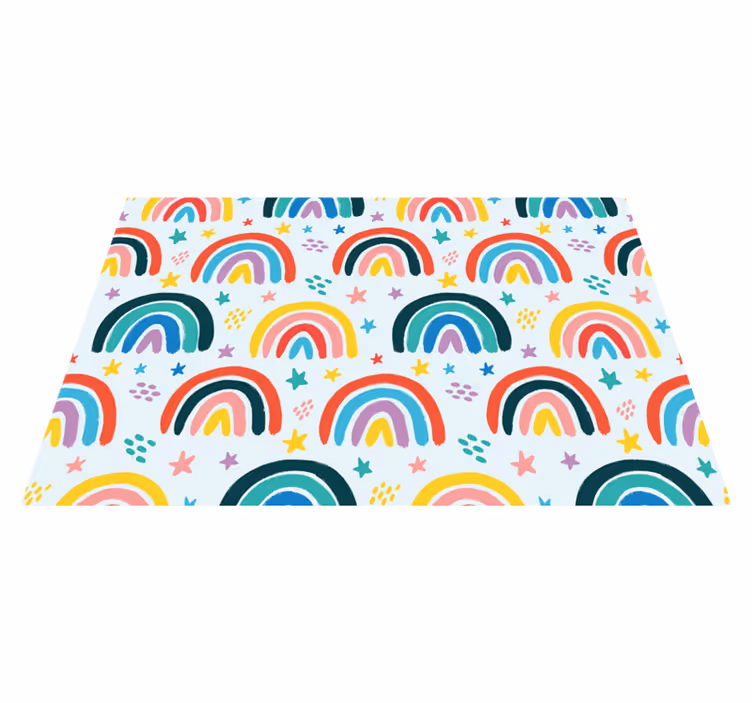 Individuais de mesa infantis elementos arco-Íris alegres - TenStickers