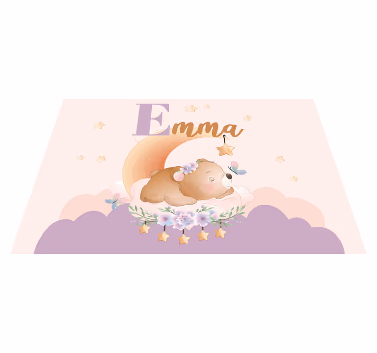 Individuais de mesa infantis urso dorminhoco com estrelas - TenStickers