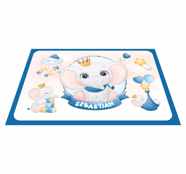 Individuais de mesa infantis ilustração de elefante fofo - TenStickers