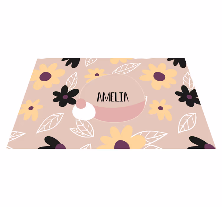 Individuais de mesa com nome Flores modernas coloridas - TenStickers