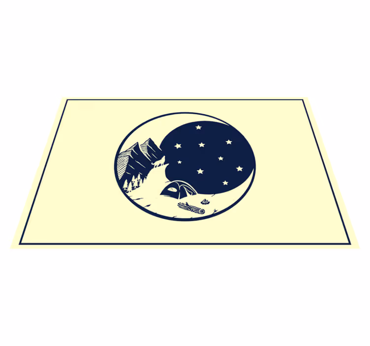 Individuais de mesa originais cena de camping na montanha - TenStickers