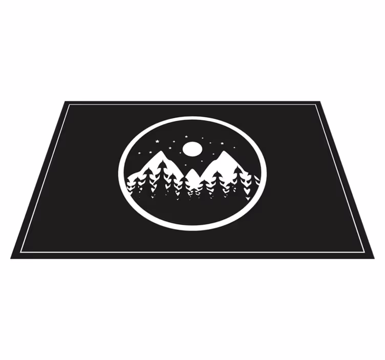 Individuais de mesa modernos paisagem montanhosa circular - TenStickers
