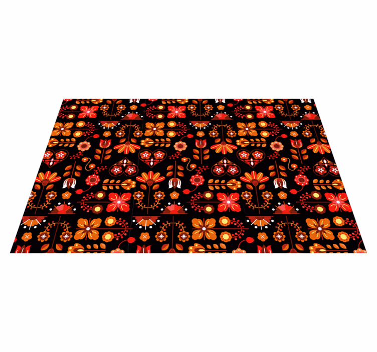 Individuais de mesa originais Ornamento folk étnico vermelho - TenStickers