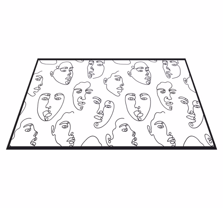 Individuais de mesa modernos com traços de rosto abstratos - TenStickers
