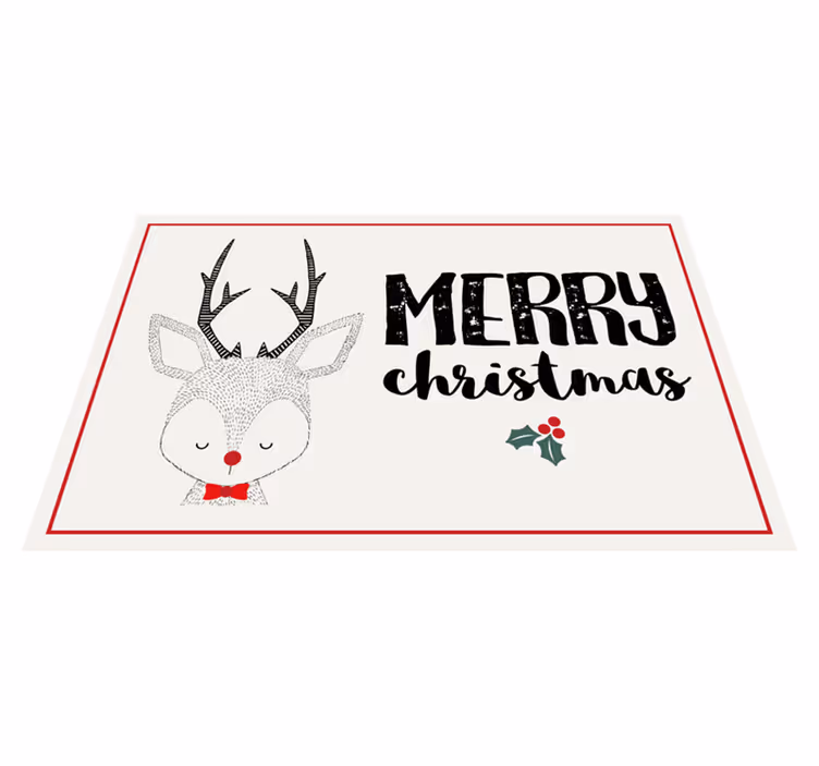 Individuais de mesa de natal ilustração de rena feliz - TenStickers