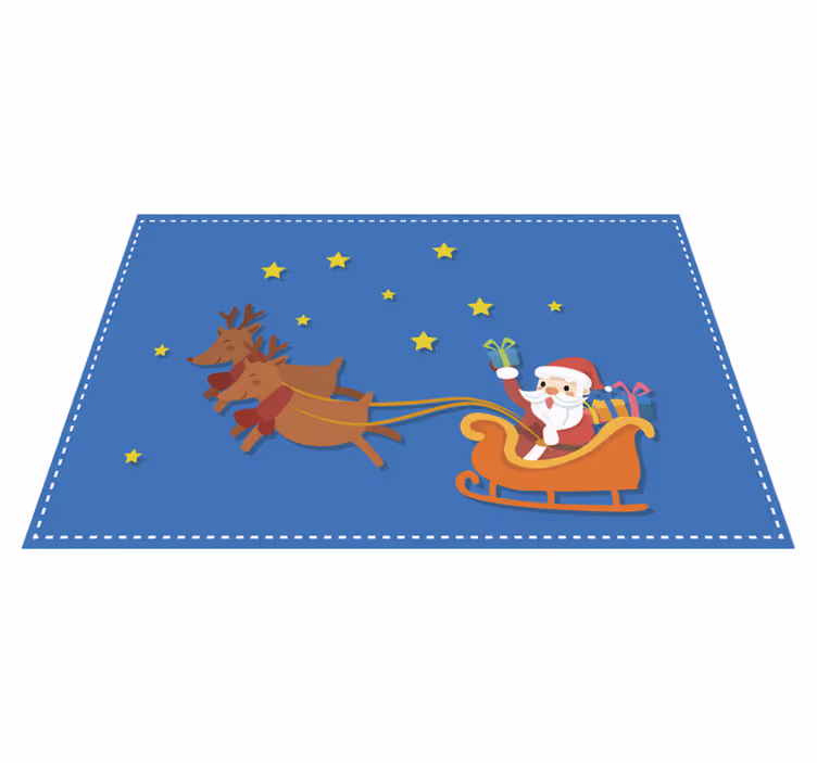 Individuais de mesa de natal passeio de trenó do papai noel - TenStickers