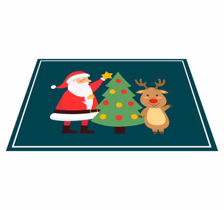 Individuais de mesa de natal papai noel e renas - TenStickers