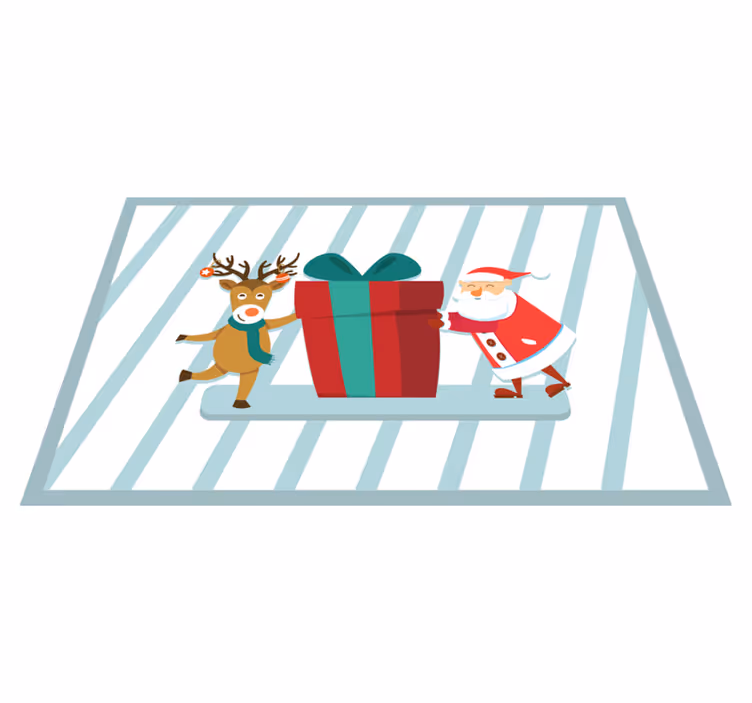 Individuais de mesa de natal presente do papai noel e rena - TenStickers