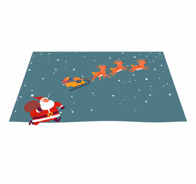 Individuais de mesa de Natal Papai noel perdeu seu trenó - TenStickers
