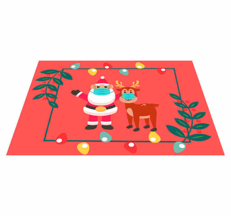 Individuais de mesa de natal papai noel e trenó - TenStickers
