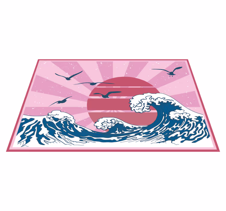 Individuais de mesa originais A grande onda retro rosa - TenStickers