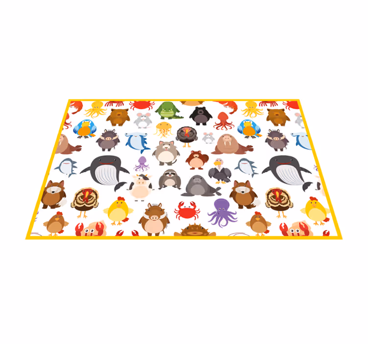Individuais de mesa infantis coleção de animais coloridos - TenStickers