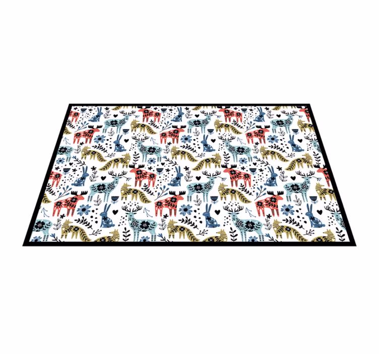 Individuais de mesa infantis Linda rena e raposa - TenStickers