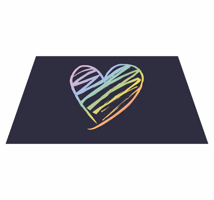 Individuais de mesa originais em formato de coração colorido - TenStickers