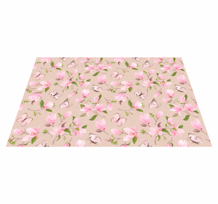 Individuais de mesa originais motivo floral borboleta - TenStickers
