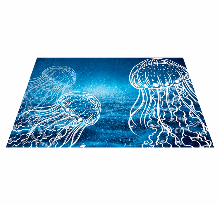 Individuais de mesa originais cena do oceano com Água-viva - TenStickers