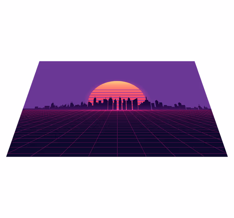 Individuais de mesa modernos vista do skyline ao pôr do sol - TenStickers