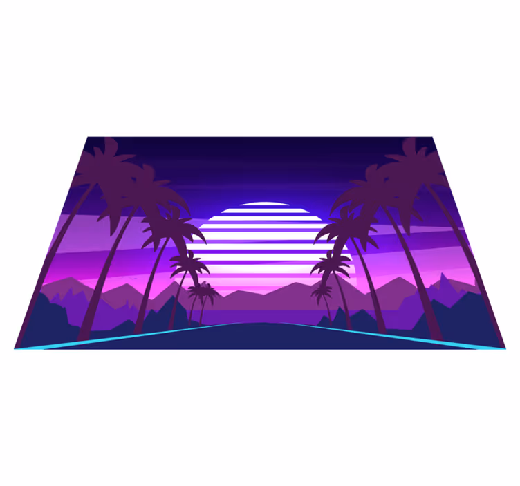 Individuais de mesa modernos paisagem do pôr do sol tropical - TenStickers