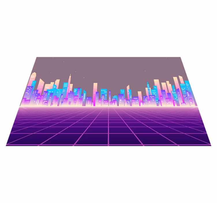 Individuais de mesa modernos cena de cidade futurista - TenStickers
