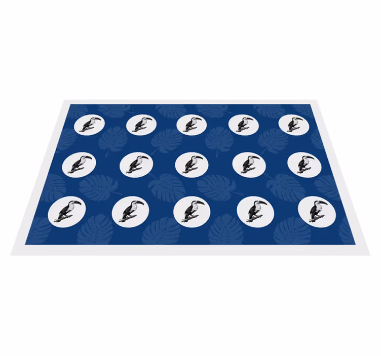 Individuais de mesa originais padrão pássaros tropicais - TenStickers