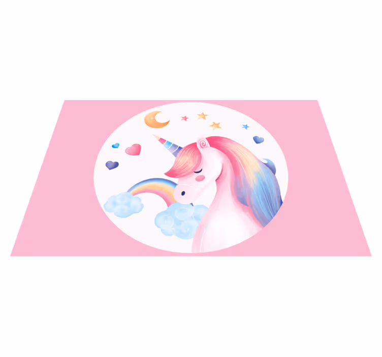 Individuais de mesa infantis Unicórnio arco-íris - TenStickers