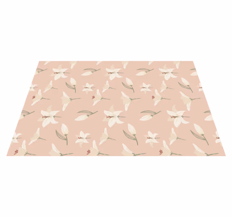 Individuais de mesa originais Lírio branco em fundo nude - TenStickers