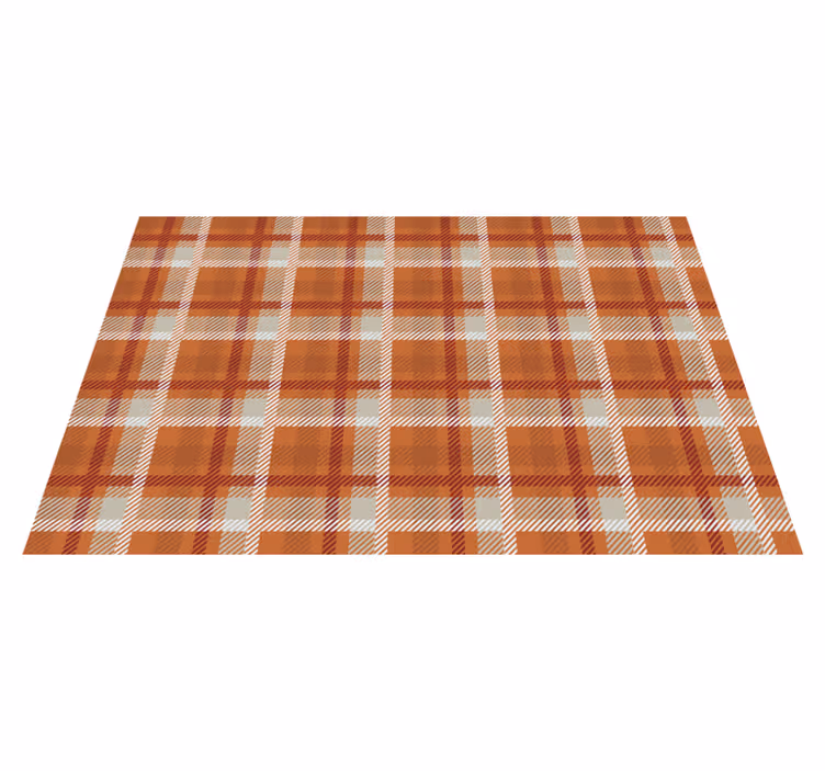 Individuais de mesa elegantes padrão xadrez laranja - TenStickers