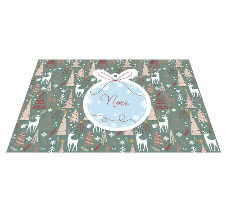 Individuais de mesa padrão de floresta de Natal - TenStickers