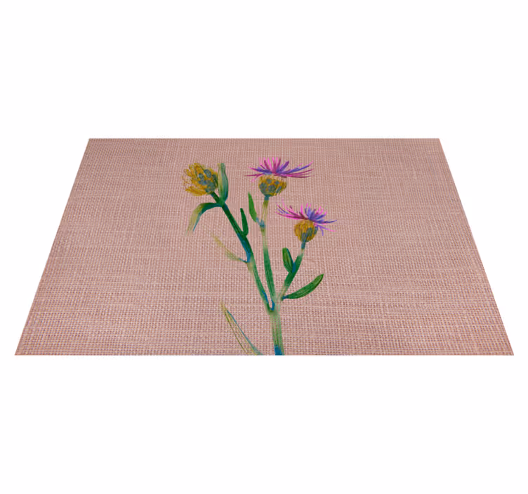 Individual de mesa tecido com planta pintada - TenStickers