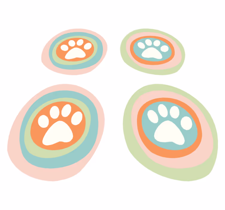 Individuais em vinil tigela de Patas de Animais - TenStickers