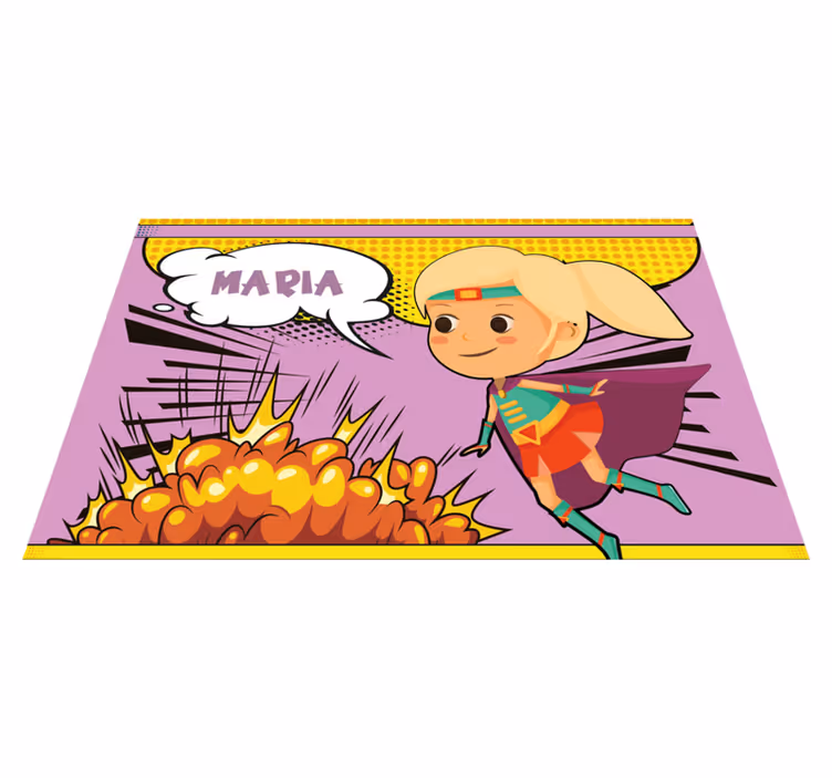 Individuais de mesa nome super-heroína cômica - TenStickers