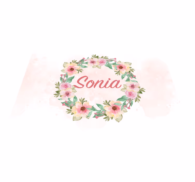 Individual de mesa flores em aquarela com nome - TenStickers