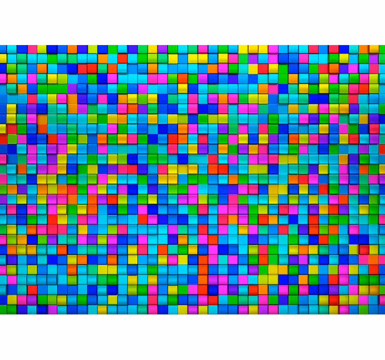 Murais de Parede 3D Cubos Coloridos - TenStickers