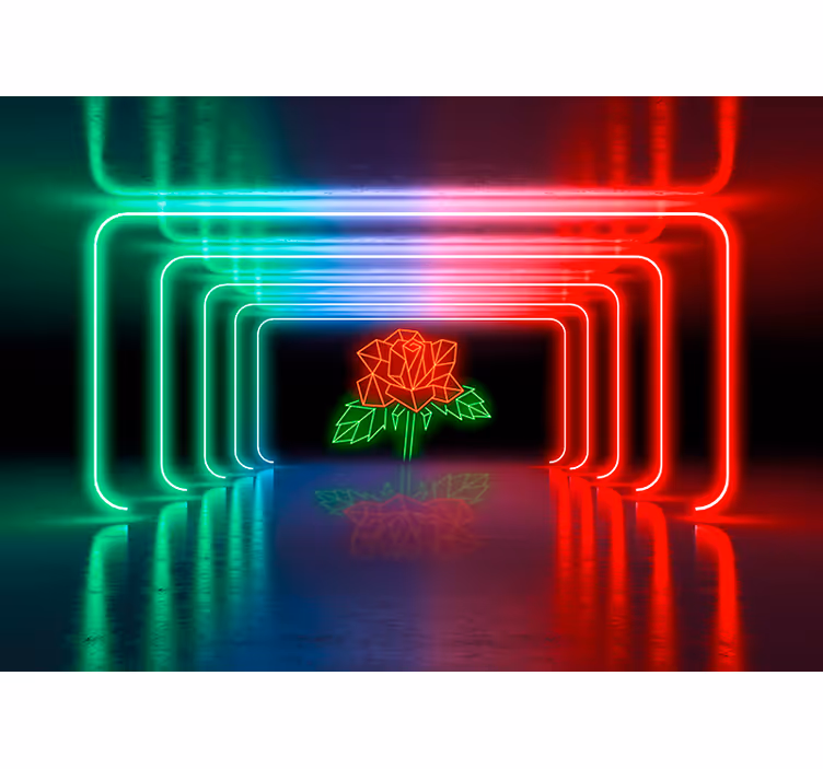 Murais de Parede 3D Flor no túnel - TenStickers